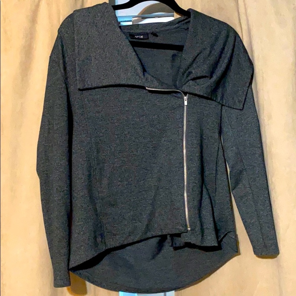 Crossover zip up sweater